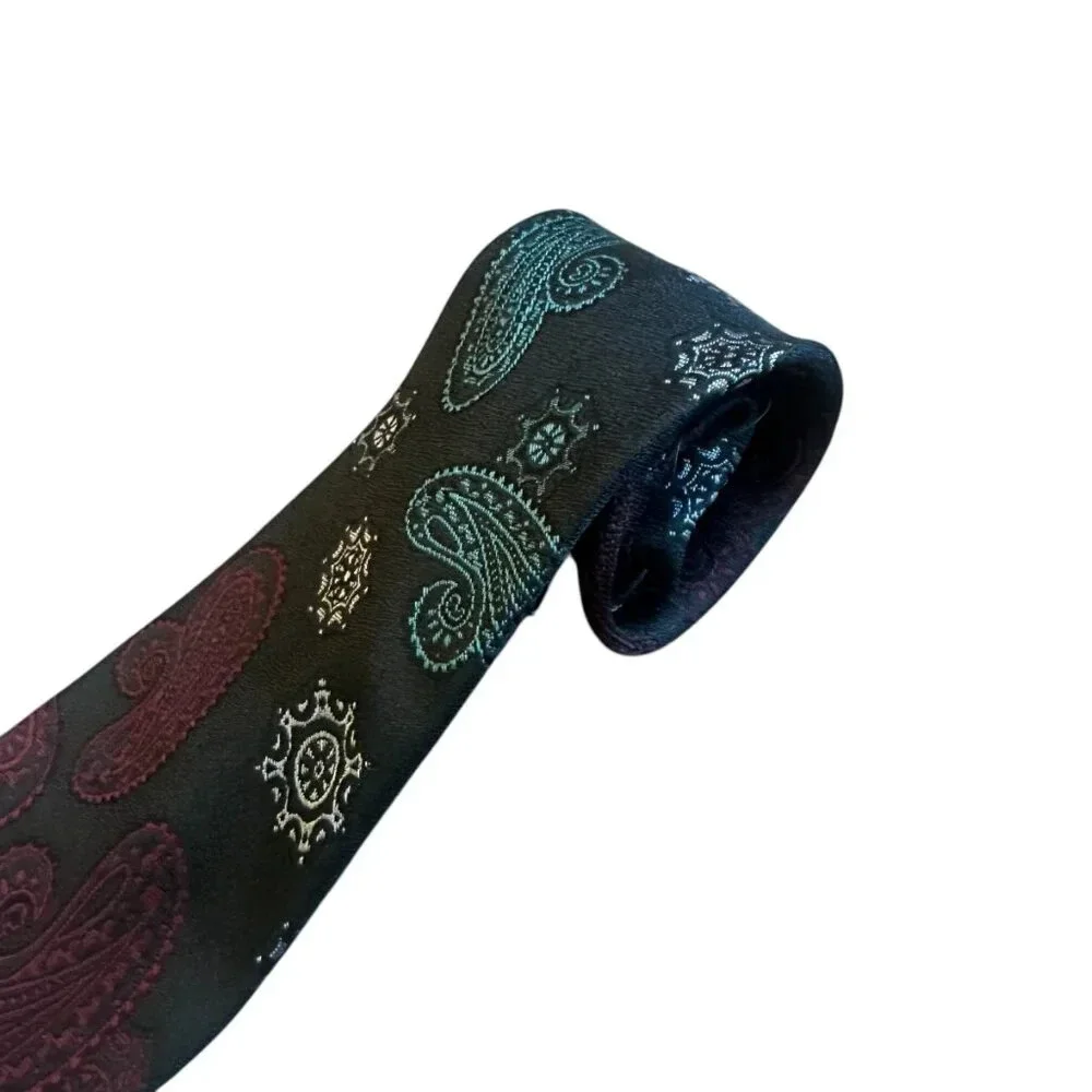 Oscar de la Renta Studio Brown Paisley Print Neck Tie 59
